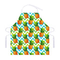 Teal Zig Zag Pineapple Pattern Print Adjustable Apron