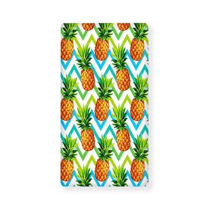 Teal Zig Zag Pineapple Pattern Print Baby Crib Sheet