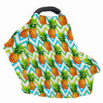 Teal Zig Zag Pineapple Pattern Print Baby Seat Cover