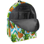 Teal Zig Zag Pineapple Pattern Print Backpack