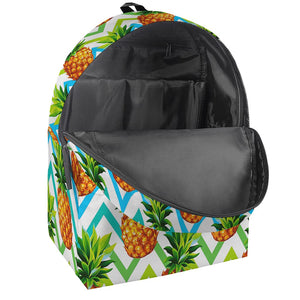 Teal Zig Zag Pineapple Pattern Print Backpack