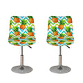 Teal Zig Zag Pineapple Pattern Print Bar Stool Covers