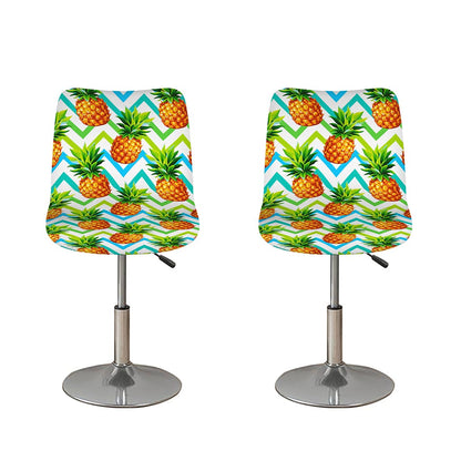 Teal Zig Zag Pineapple Pattern Print Bar Stool Covers