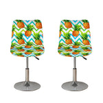 Teal Zig Zag Pineapple Pattern Print Bar Stool Covers