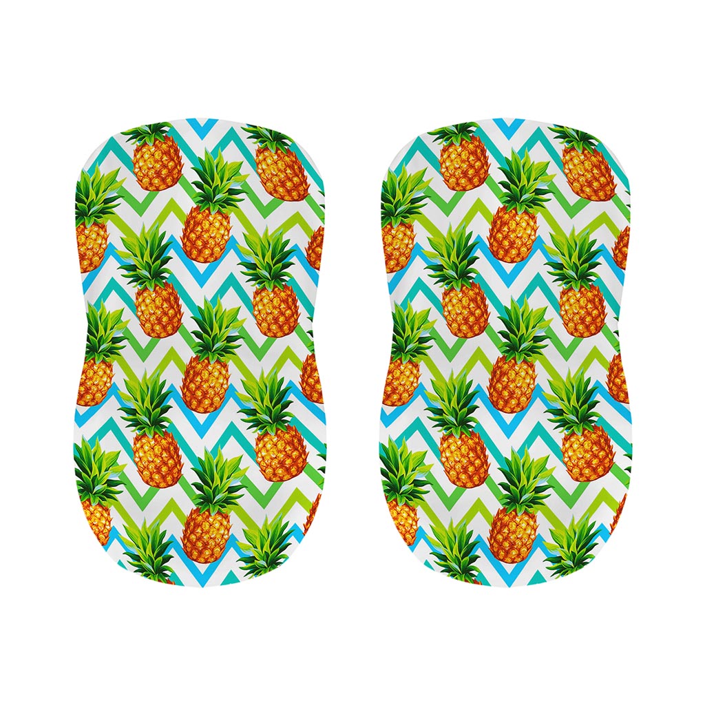Teal Zig Zag Pineapple Pattern Print Bar Stool Covers