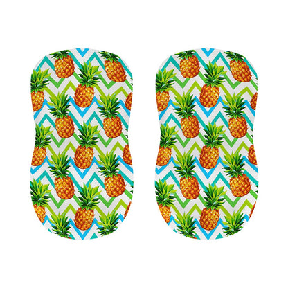 Teal Zig Zag Pineapple Pattern Print Bar Stool Covers