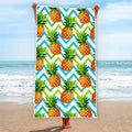Teal Zig Zag Pineapple Pattern Print Beach Towel