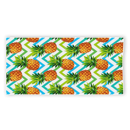 Teal Zig Zag Pineapple Pattern Print Beach Towel
