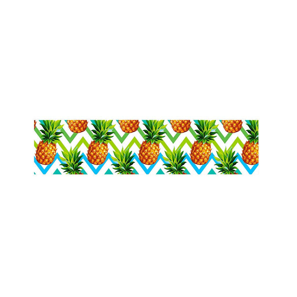 Teal Zig Zag Pineapple Pattern Print Bed Runner