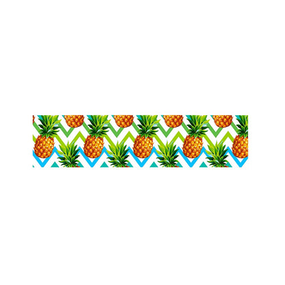 Teal Zig Zag Pineapple Pattern Print Bed Runner