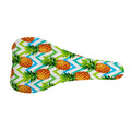 Teal Zig Zag Pineapple Pattern Print Bicycle Seat Cover