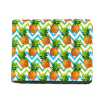 Teal Zig Zag Pineapple Pattern Print Bifold Wallet