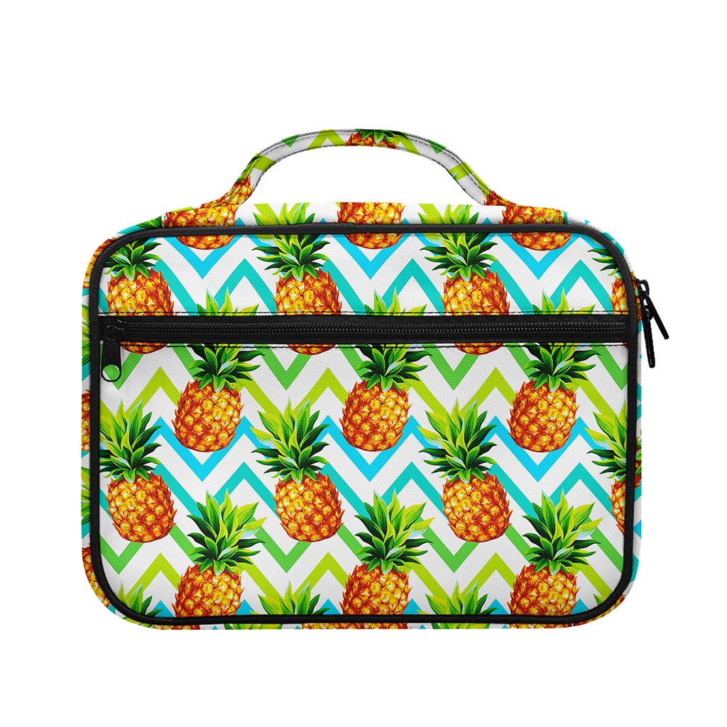 Teal Zig Zag Pineapple Pattern Print Briefcase Bible Bag