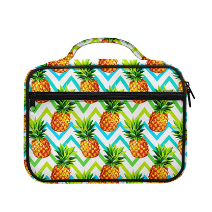 Teal Zig Zag Pineapple Pattern Print Briefcase Bible Bag