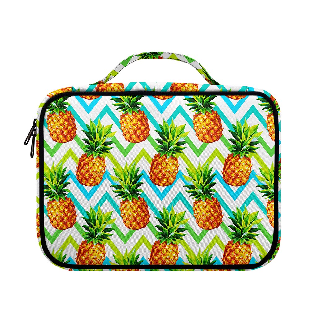 Teal Zig Zag Pineapple Pattern Print Briefcase Bible Bag