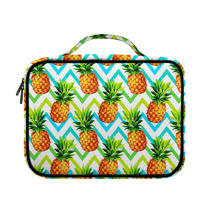 Teal Zig Zag Pineapple Pattern Print Briefcase Bible Bag