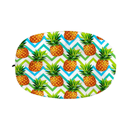 Teal Zig Zag Pineapple Pattern Print Car Side Mirror Covers