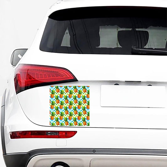 Teal Zig Zag Pineapple Pattern Print Car Sticker