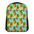 Teal Zig Zag Pineapple Pattern Print Casual Backpack