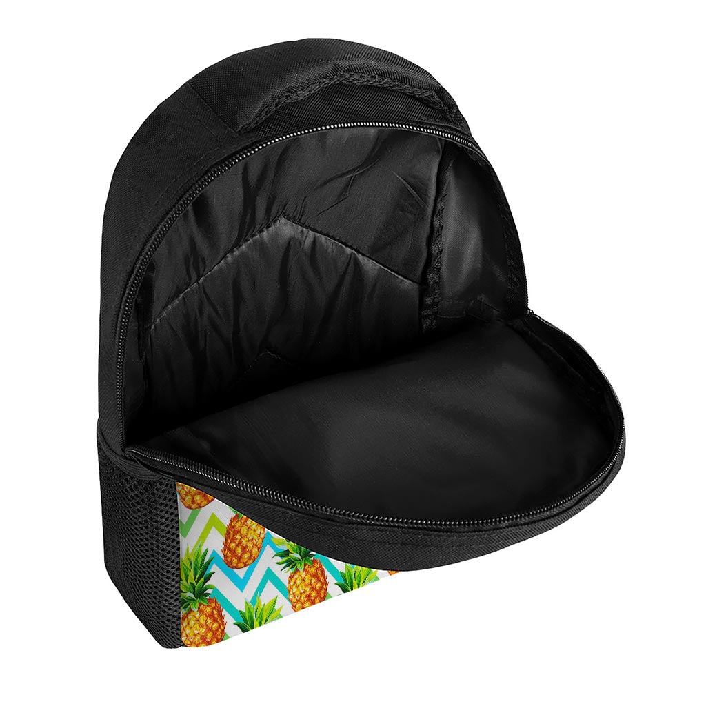 Teal Zig Zag Pineapple Pattern Print Casual Backpack