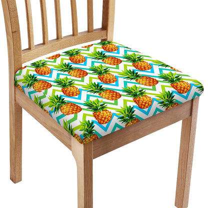 Teal Zig Zag Pineapple Pattern Print Chair Cushion Cover