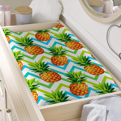 Teal Zig Zag Pineapple Pattern Print Changing Pad Cover