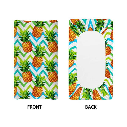 Teal Zig Zag Pineapple Pattern Print Changing Pad Cover