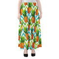 Teal Zig Zag Pineapple Pattern Print Chiffon Maxi Skirt