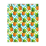 Teal Zig Zag Pineapple Pattern Print Curtain
