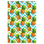 Teal Zig Zag Pineapple Pattern Print Curtain