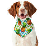 Teal Zig Zag Pineapple Pattern Print Dog Bandana