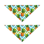 Teal Zig Zag Pineapple Pattern Print Dog Bandana