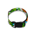 Teal Zig Zag Pineapple Pattern Print Dog Collar