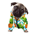 Teal Zig Zag Pineapple Pattern Print Dog Zip Up Hoodie
