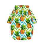 Teal Zig Zag Pineapple Pattern Print Dog Zip Up Hoodie