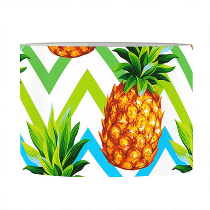 Teal Zig Zag Pineapple Pattern Print Drum Lamp Shade