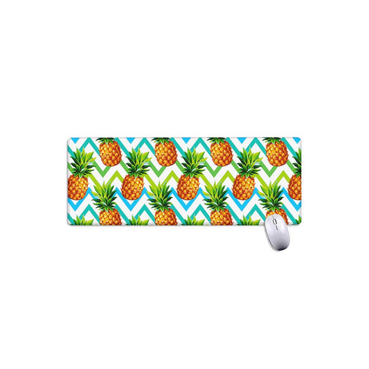 Teal Zig Zag Pineapple Pattern Print Extended Mouse Pad