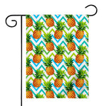 Teal Zig Zag Pineapple Pattern Print House Flag