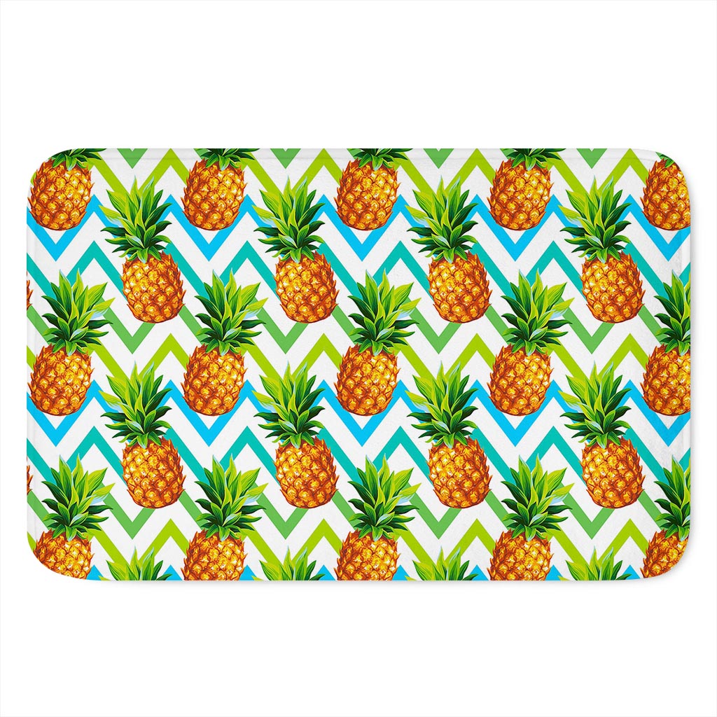 Teal Zig Zag Pineapple Pattern Print Indoor Door Mat
