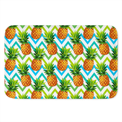 Teal Zig Zag Pineapple Pattern Print Indoor Door Mat