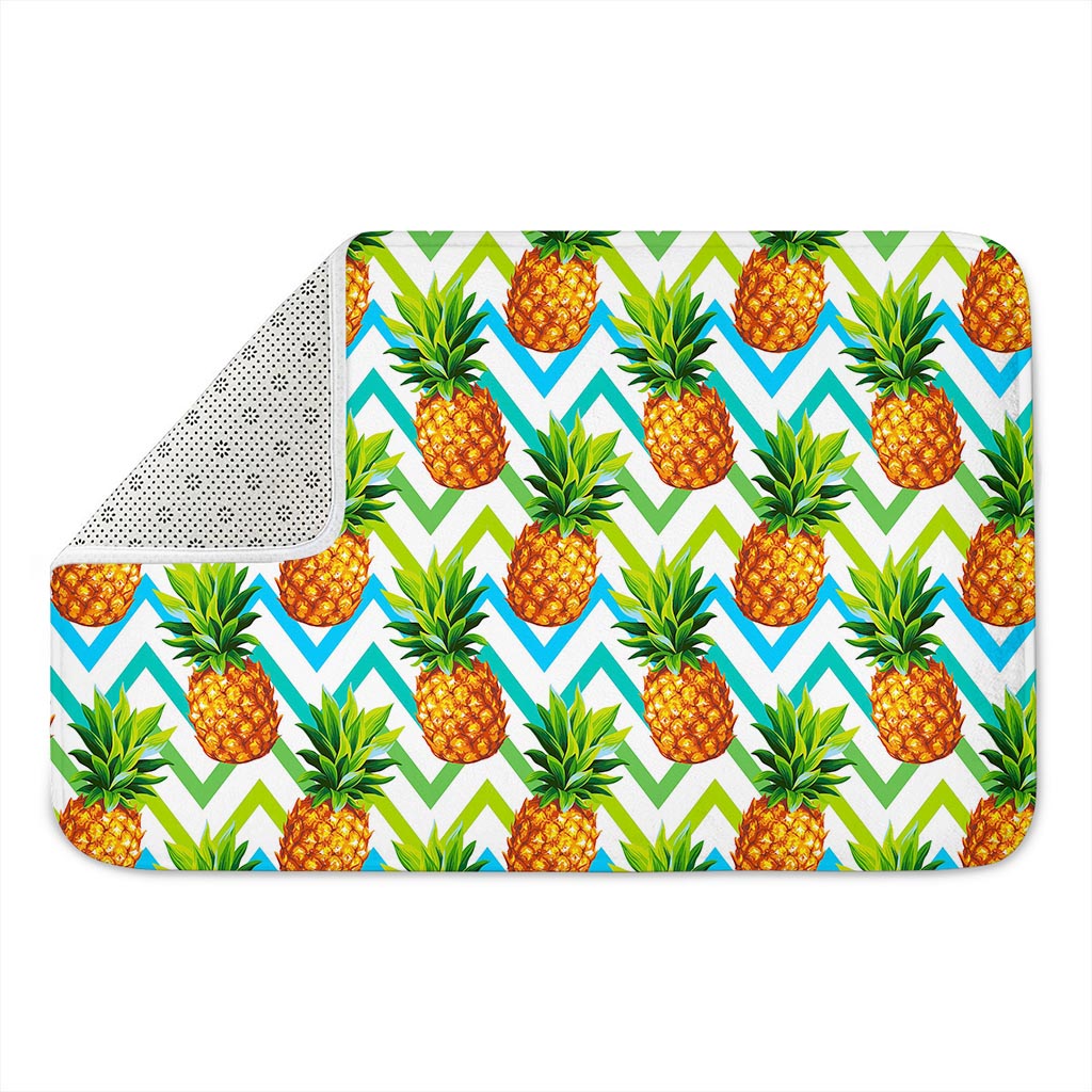 Teal Zig Zag Pineapple Pattern Print Indoor Door Mat