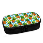 Teal Zig Zag Pineapple Pattern Print Insulin Cooler Travel Case