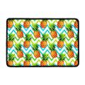 Teal Zig Zag Pineapple Pattern Print Kitchen Mat