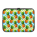 Teal Zig Zag Pineapple Pattern Print Laptop Sleeve