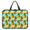Teal Zig Zag Pineapple Pattern Print Laptop Sleeve With Handle