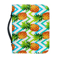 Teal Zig Zag Pineapple Pattern Print Leather Bible Cover