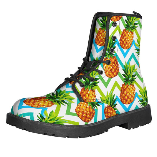 Teal Zig Zag Pineapple Pattern Print Backpack