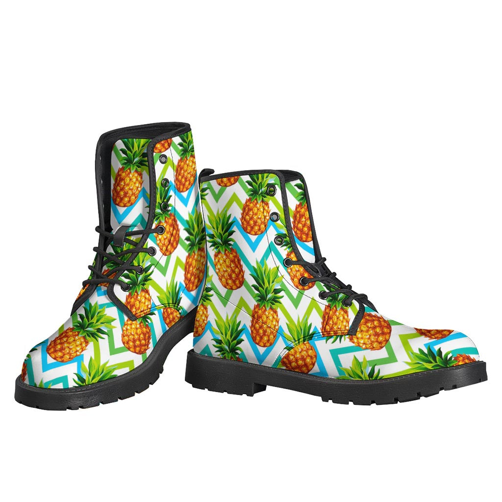 Teal Zig Zag Pineapple Pattern Print Backpack