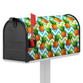 Teal Zig Zag Pineapple Pattern Print Mailbox Cover