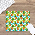 Teal Zig Zag Pineapple Pattern Print Mouse Pad